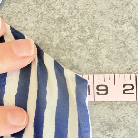 Oliphant Tuckernuck Tiered Dress Size Small Blue Stripe Sleeveless Silk Blend - Picture 8 of 10